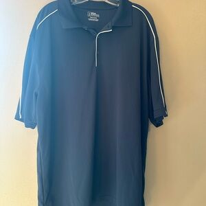 PGA Tour Black Polo Shirt with Sporty Zipper